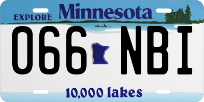 MN license plate 066NBI