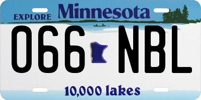MN license plate 066NBL