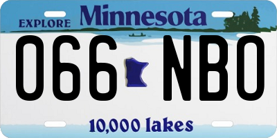 MN license plate 066NBO