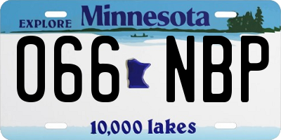 MN license plate 066NBP
