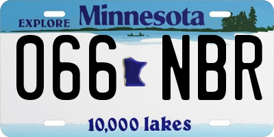 MN license plate 066NBR