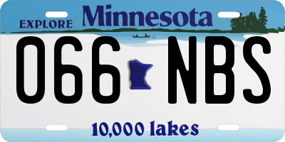 MN license plate 066NBS