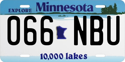 MN license plate 066NBU