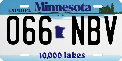 MN license plate 066NBV
