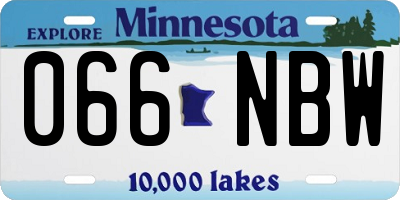 MN license plate 066NBW