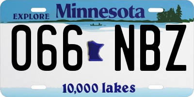 MN license plate 066NBZ