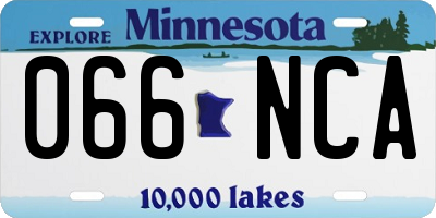 MN license plate 066NCA