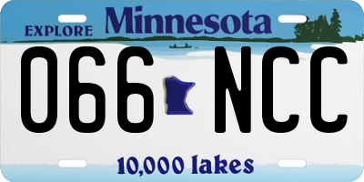 MN license plate 066NCC