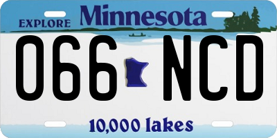 MN license plate 066NCD