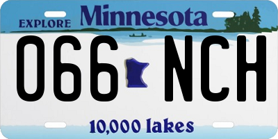 MN license plate 066NCH