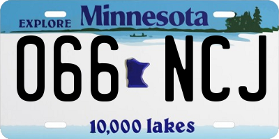 MN license plate 066NCJ