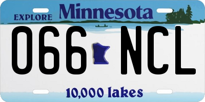 MN license plate 066NCL