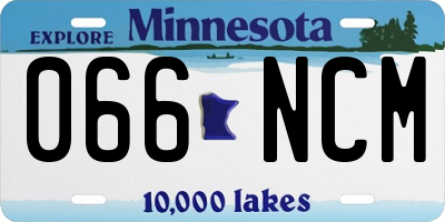 MN license plate 066NCM