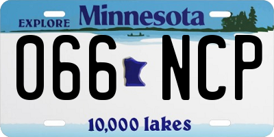 MN license plate 066NCP