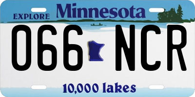 MN license plate 066NCR