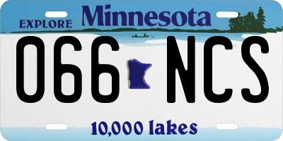 MN license plate 066NCS