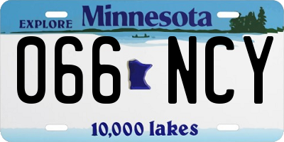 MN license plate 066NCY