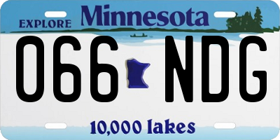 MN license plate 066NDG