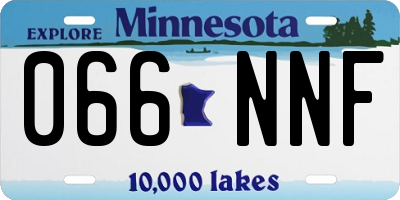 MN license plate 066NNF