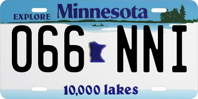 MN license plate 066NNI