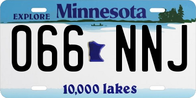 MN license plate 066NNJ