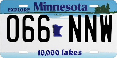 MN license plate 066NNW