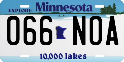 MN license plate 066NOA