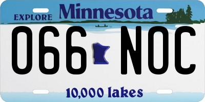 MN license plate 066NOC