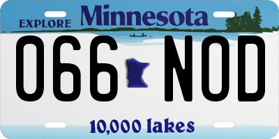 MN license plate 066NOD