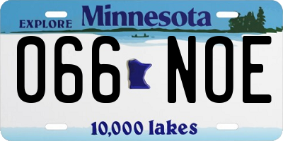 MN license plate 066NOE