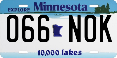 MN license plate 066NOK