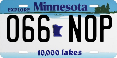 MN license plate 066NOP