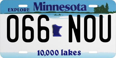 MN license plate 066NOU