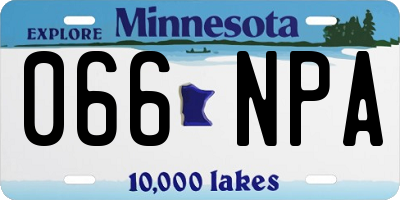 MN license plate 066NPA