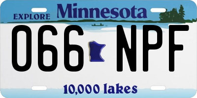 MN license plate 066NPF