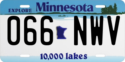 MN license plate 066NWV