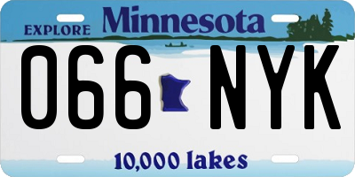 MN license plate 066NYK