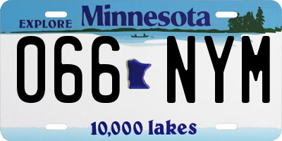 MN license plate 066NYM