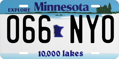 MN license plate 066NYO