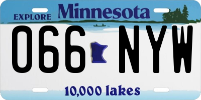 MN license plate 066NYW