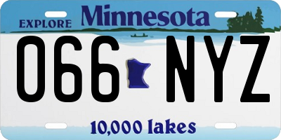 MN license plate 066NYZ