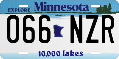 MN license plate 066NZR
