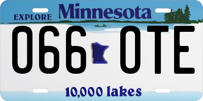 MN license plate 066OTE