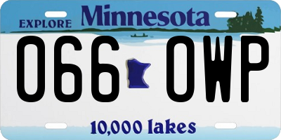MN license plate 066OWP