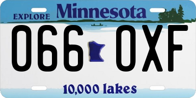 MN license plate 066OXF