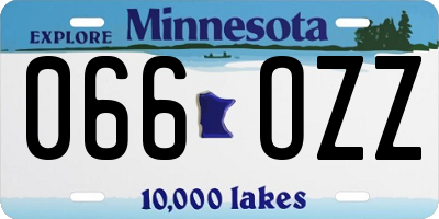 MN license plate 066OZZ