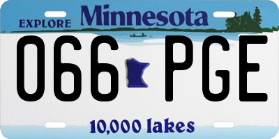 MN license plate 066PGE