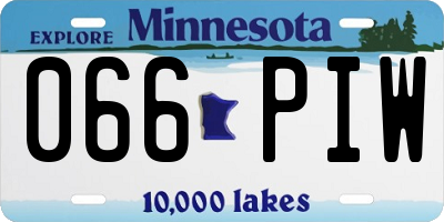 MN license plate 066PIW