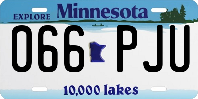 MN license plate 066PJU