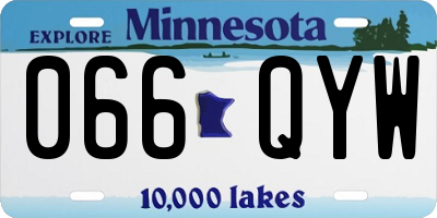 MN license plate 066QYW